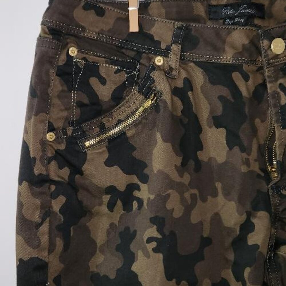 Poetic Justice Maya Gold Zipper Camo Midrise Skinny Jeans - Picture 10 of 11